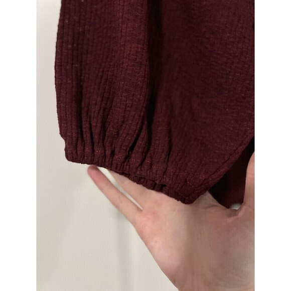 LC Lauren Conrad Sweater, Women's Size L, Burgundy, Pullover, Ruffle - Picture 3 of 4